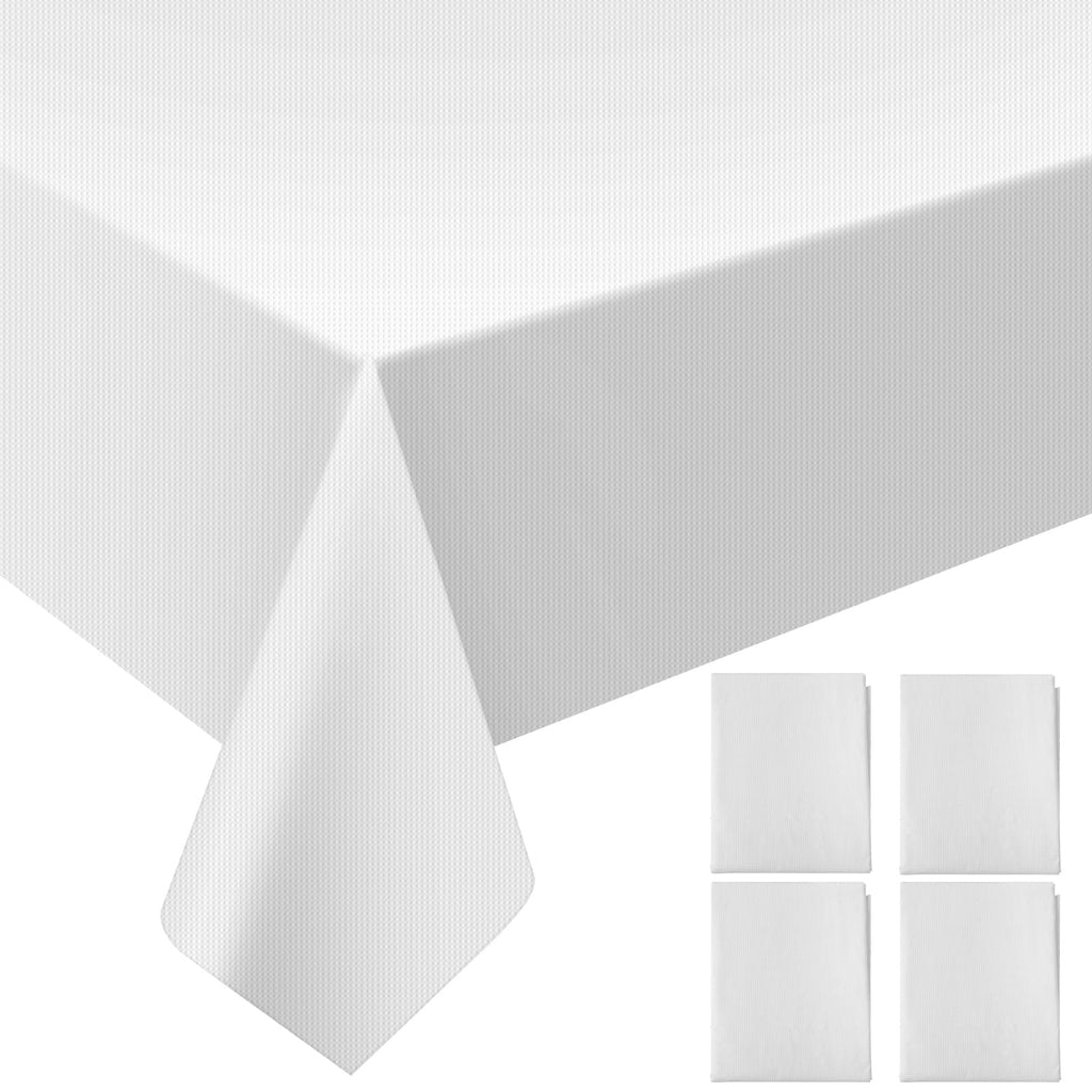 Sinload 25 Pack White Paper Tablecloths for Rectangle Tables Disposable