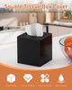 Tissue Box Cover, Square Plastic Tissue Box Holder with Anti Slip Base, Modern Decor Facial Napkin Holder for Bathroom Vanity Countertop, Bedroom Dresser, Night Stand, Parlors, Offices, Black