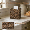 Wicker Tissue Box Cover Square, Handwoven Facial Tissue Box Holder, Brown