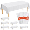 JHDZDHY White Paper Tablecloths 6 Pack, 54x108 Disposable Paper Table Cover with Plastic Backing, 3 Ply Paper & Plastic Table Cloth for 6-8 Ft Rectangle Tables Water Resistant Wedding Banquet