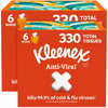 Kleenex 3-Ply Facial Tissues | Anti-Viral | 6 Boxes | 330 Total | White