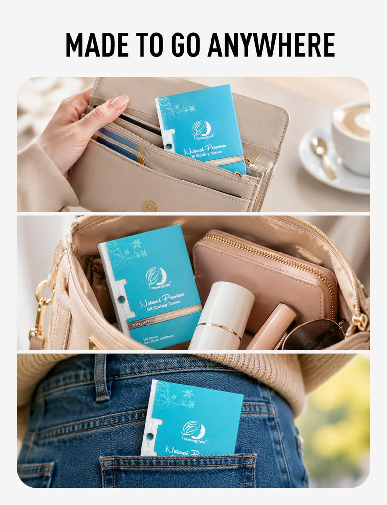 Premium Face Oil Blotting Sheets - 2 Pack for Facial Care or Makeup, Bamboo