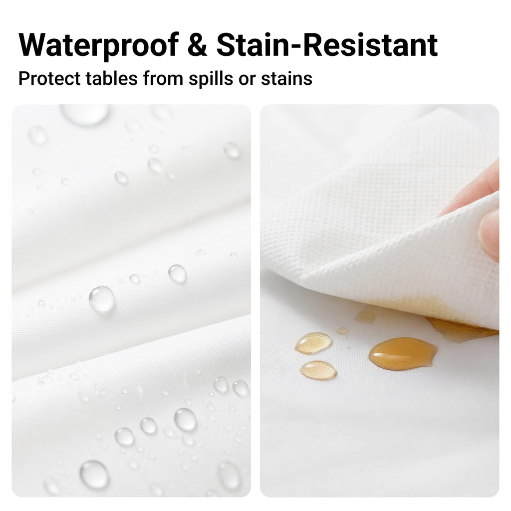 Auros 10-Pack White Plastic Tablecloths 54x108, Fits 6-8FT Rectangle Tables