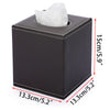 Sumnacon Square Tissue Box Cover,Magnetic Bottom PU Tissue Box Holder,Brown