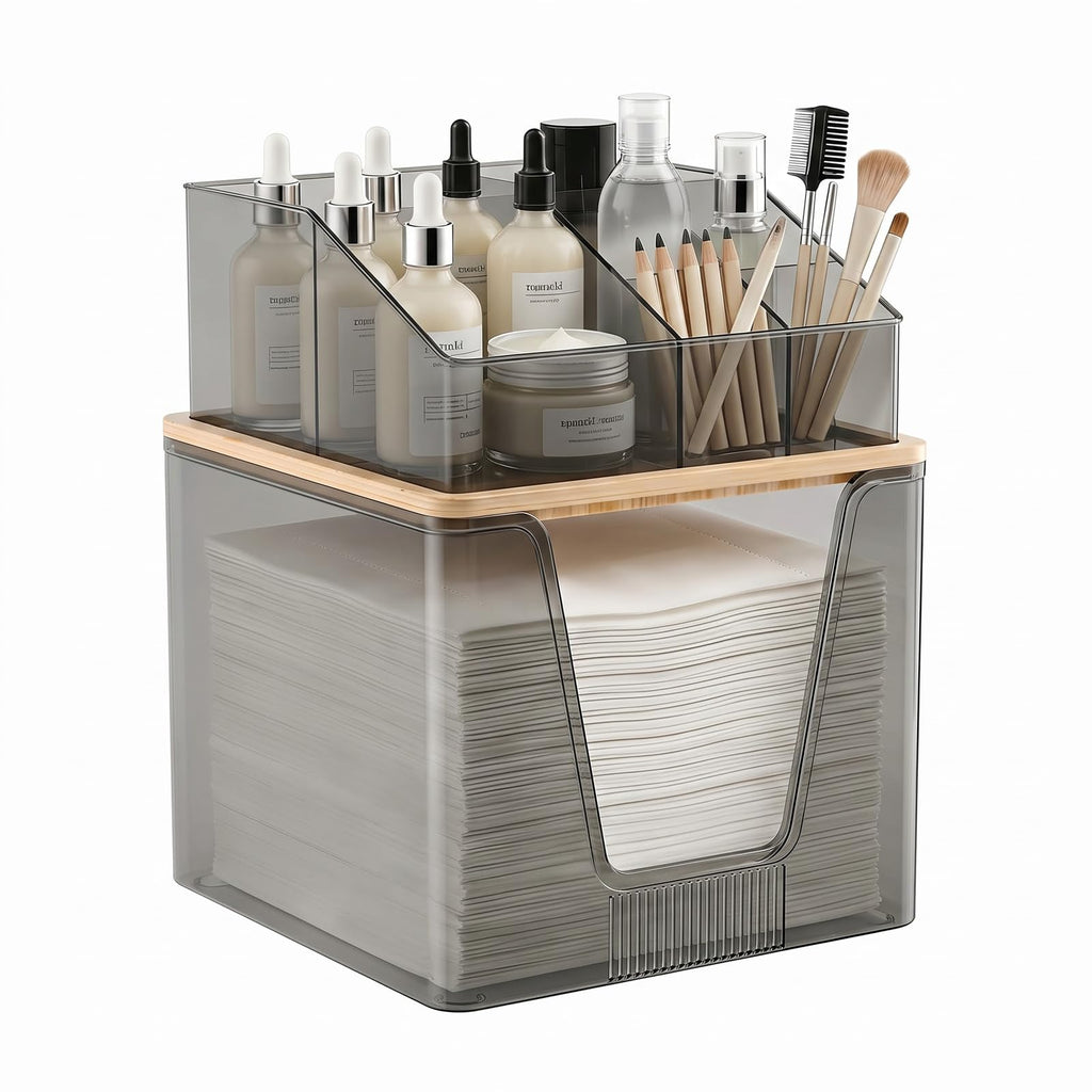 SPOSPO 2 in 1 Disposable Facial Towel Holder and Cosmetic Organizer