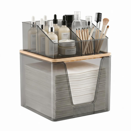 SPOSPO 2 in 1 Disposable Facial Towel Holder and Cosmetic Organizer