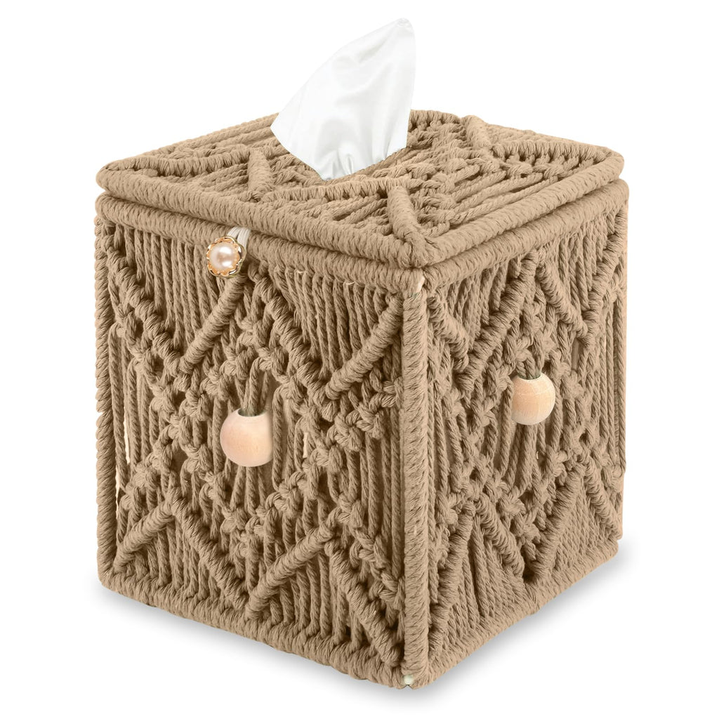 KaloKalo Tissue Box Cover Decorative Square Paper Holder for Bathroom