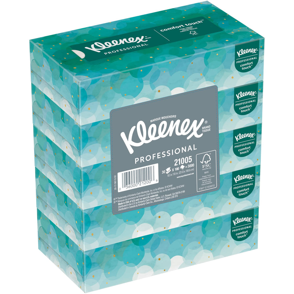 Kleenex(R) 2-Ply Facial Tissue, Flat,100 Count (Pack of 5)
