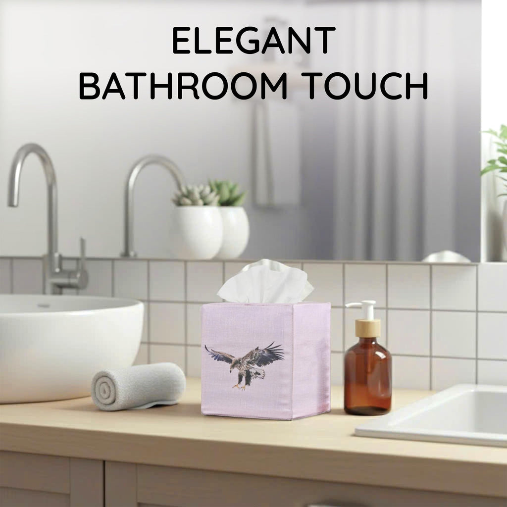 EmbroideryLinen.VN Square Tissue Box Cover Cute Set of 2, Eagle