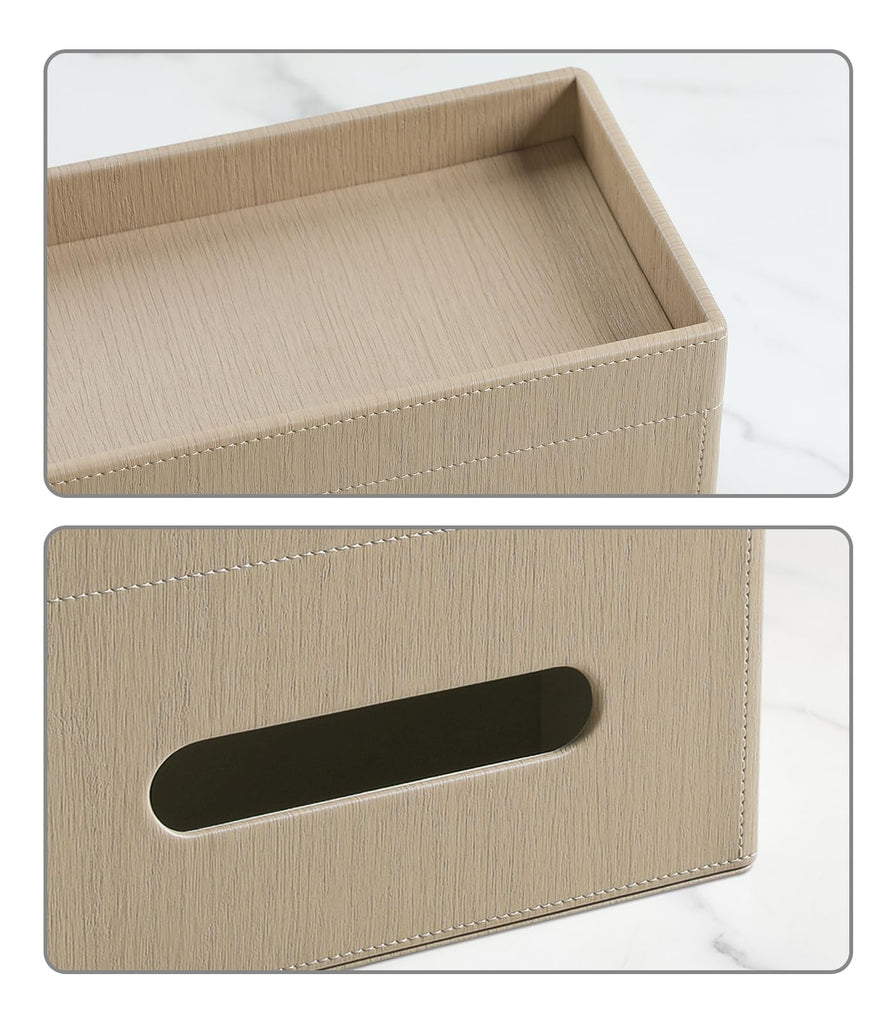 MEIBOOCH Plus Size Tissue Box Cover, Rectangle Tissue Box Organizer, Wood