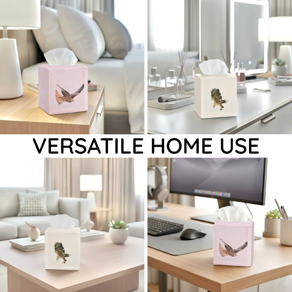 EmbroideryLinen.VN Square Tissue Box Cover Cute Set of 2, Eagle