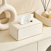 Begei Rectangular Resin Leather Look Tissue Box Cover for Home Decor