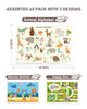 Babebay Disposable Stick-On Placemats for Baby, 60 Pack, 3 Animal Designs