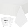 SWGIEEI White Paper Tablecloths for Rectangle Tables 10 Pack, 54''×108'' Disposable Table Cloth for 3-9 Ft Tables, Paper & Plastic Party Table Cover for Birthday, Outdoor, Wedding, Banquet