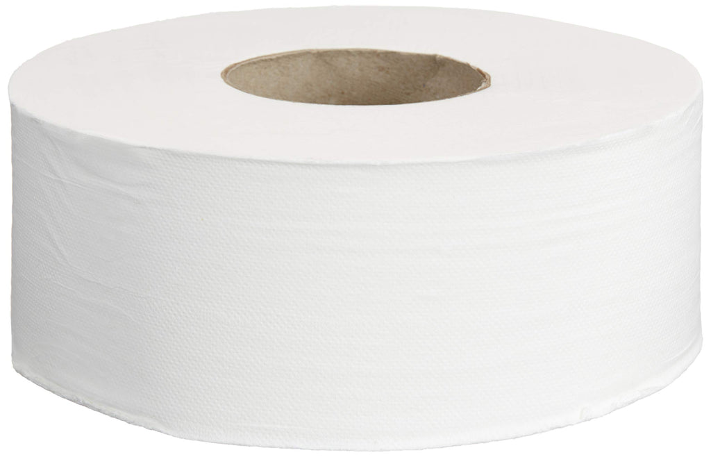 AmazonCommercial 2-Ply White Jumbo Roll Toilet Paper, 9 in, Septic Safe, Compatible with Universal Dispensers, FSC Certified, 1000 Feet Per Roll (Pack of 12)