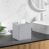 JLAMBOM PU Leather Tissue Box Cover Square Tissue Box Holder (Silver)