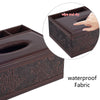 XNONE Tissue Box Cover Rectangle Retro Tissue Box Holder PU Leather Facial Tissues Organizer,Multifunctional Remote Control Stationery Storage Box,Home Office Supplies Car Napkin Caddy