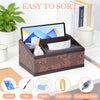 SAYEEC Leather Tissue Box Cover Rectangular Tissue Box Holder Retro Napkin Dispenser Facial Tissues Organizer Multifunctional Storage Box Caddy for Bathroom Toilet Bedroom Living Room Office Table Car