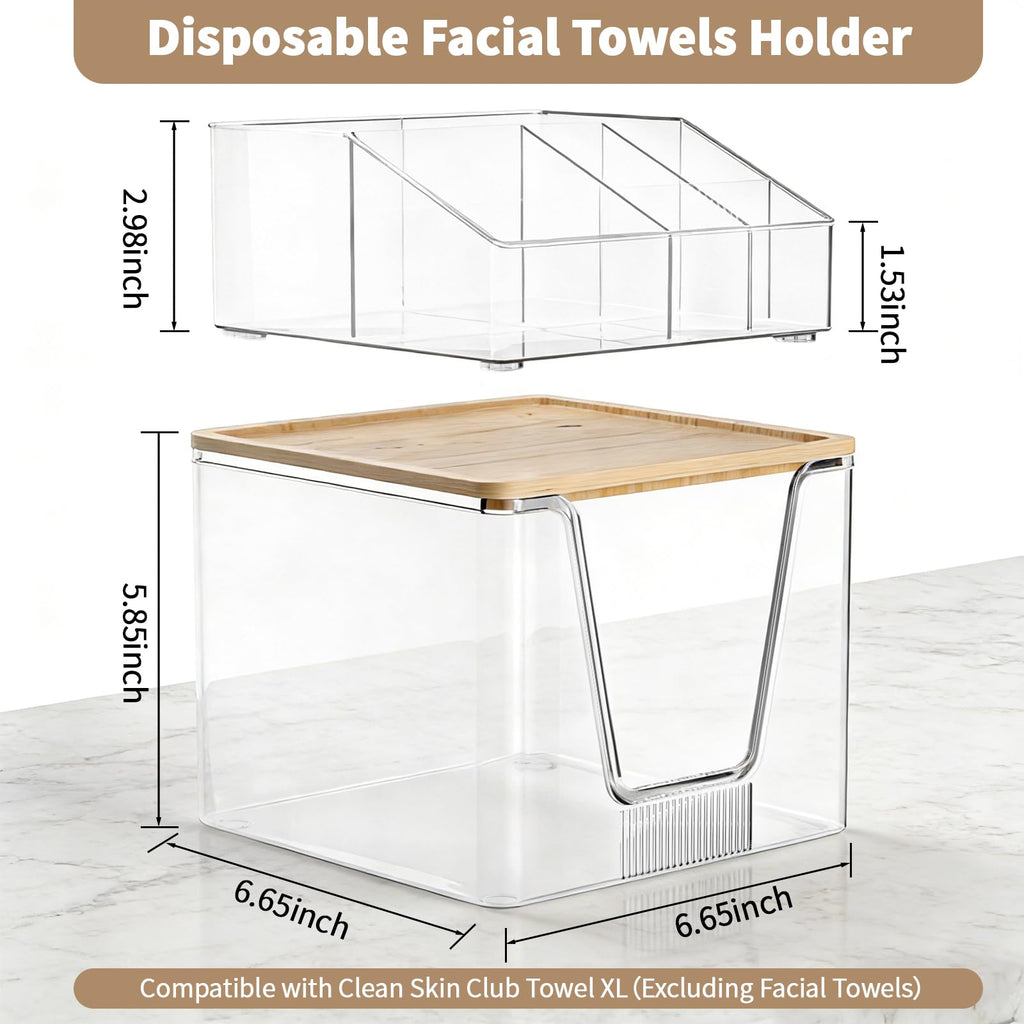 SPOSPO 2 in 1 Disposable Facial Towel Holder and Cosmetic Organizer
