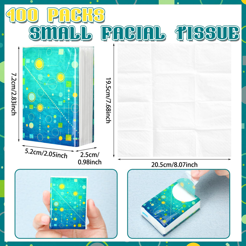 Therwen 100 Pack Pocket Tissues Travel Bulk 1000 Sheet, Artsy