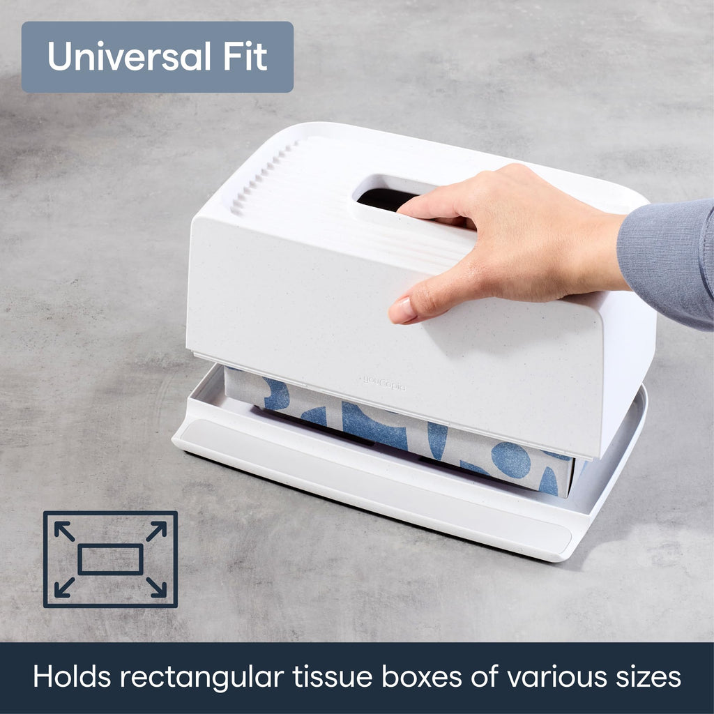 YouCopia The Ledge Tissue Holder, Rectangular, Box Cover with Storage for Phones, Jewelry, Makeup and Accessories for Night Stand, Desk and Bathroom Organization