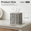 PE Wicker Tissue Box Cover Square, Handwoven Facial Tissue Box Holder Gray