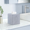 PU Leather Square Tissue Box Cover Tissue Box Holder Cube (Blue)