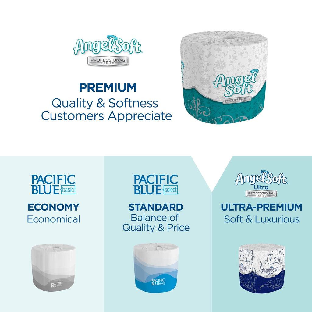 Angel Soft Professional Series by Georgia-Pacific PRO 2-Ply Embossed Toilet Paper, White, Individually Wrapped, 450 Sheets Per Roll, 80 Toilet Tissue Rolls Per Case, 16880