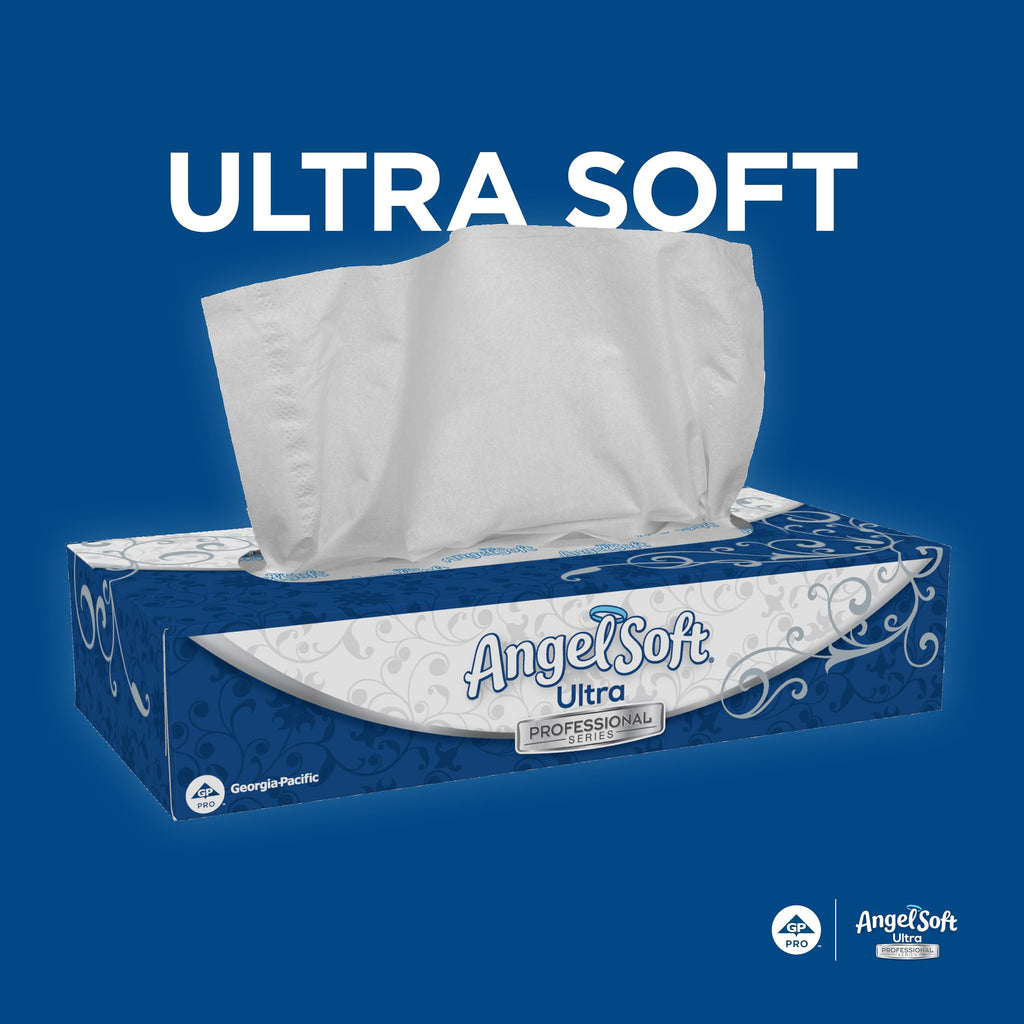 Georgia-Pacific Angel Soft Ultra Professional Series Premium 2-Ply Facial Tissue (4836014), 126 Sheets Per Box, 10 Tissue Flat Boxes Per Case