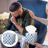 FunooFuno 12 Pack Checkered Tissue Cube Box Cube 3 Ply Facial Paper, Blue