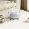 Acrylic Tissue Box Cover, Large Round Design with Non-Slip Base, Beige Decorative Holder for Bathroom, Living Room, Office (White)