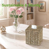 Seagrass Tissue Box Cover Square, Handwoven Facial Tissue Box Holder