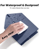 Tclouda Tissue Box Cover for PU Leather, Modern Simple Solid Color Holder Square Tissue Bag, Ideal for Bathrooms,Office,Car,Outdoor Tent,Dining Table,5"X5"X5", Double Navy Blue