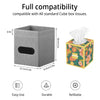Square PU Leather Tissue Box Cover with Top Storage Tray,Tissues Dispenser