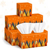 Whaline 12Pcs Fall Facial Tissues Cube Boxes Boho Autumn Trees Maple Leaves Square Tissue Box Cover with 600 Sheets Napkins for Harvest Thanksgiving Home Car Accessories