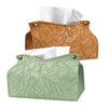2 Rectangular Tissue Box Covers – Premium PU Leather,Embossed Faux Leather