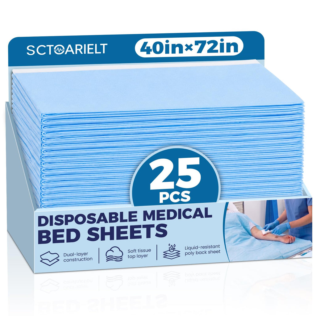 SCTOARIELT Disposable Stretcher Drape Sheets, 40 in x 72 in, 25 Count