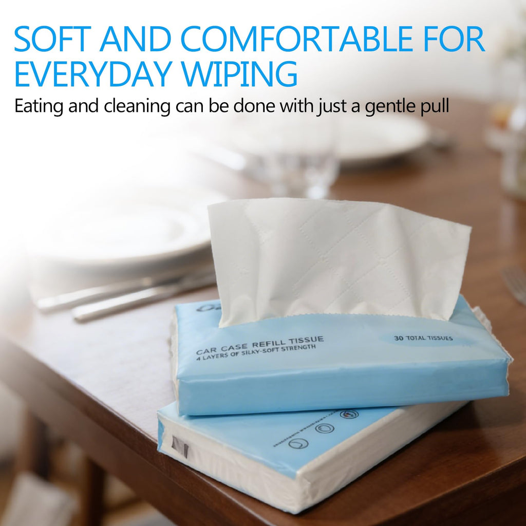 Oktree Car Tissues, 8 Packs, 4-Ply Ultra Soft Facial Tissues