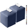 Tclouda Tissue Box Cover for PU Leather, Modern Simple Solid Color Holder Square Tissue Bag, Ideal for Bathrooms,Office,Car,Outdoor Tent,Dining Table,5"X5"X5", Double Navy Blue