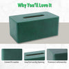 Lorteme Tissue Box Cover Rectangle, Decorative PU Leather Tissue Holder