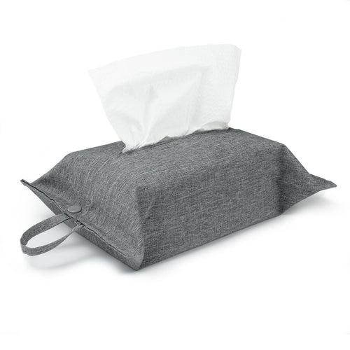 kakaforsa Toilet Paper Holder Reusable Tissue Holder Travel Tissue Holder Wall Hanging Tissue Box Cover Toilet Paper Storage Rectangle Napkin Holder Cloth Tissue Box for Car Office Desk, Gray