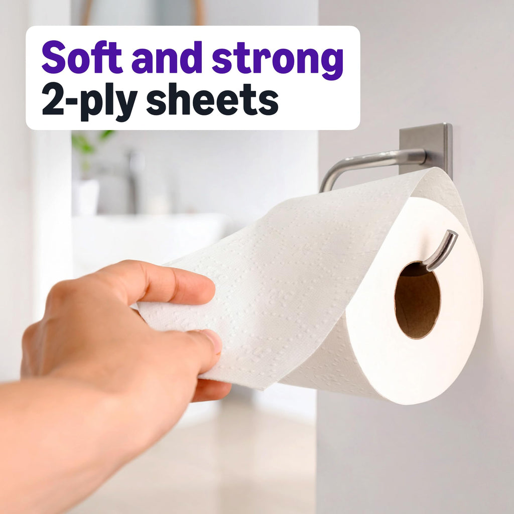 Amazon Basics Soft and Strong 2-Ply Toilet Paper, 18 Ultra Rolls = 72 Regular Rolls, Unscented, 340 Sheet (3 Packs of 6), Packaging May Vary