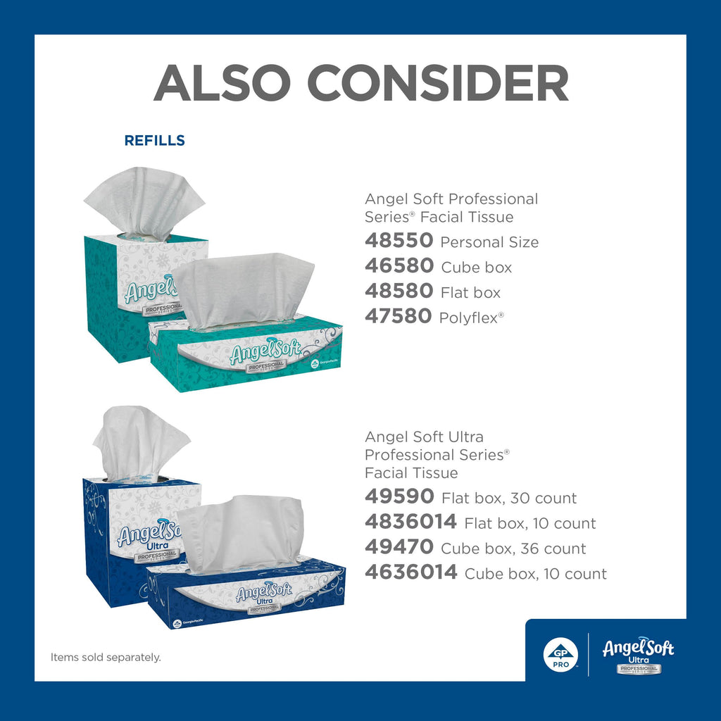 Georgia-Pacific Angel Soft Ultra Professional Series Premium 2-Ply Facial Tissue (4836014), 126 Sheets Per Box, 10 Tissue Flat Boxes Per Case