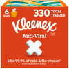 Kleenex Anti-Viral Facial Tissues, 6 Cube Boxes, 55 Tissues per Box