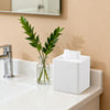 Cretkhp PU Leather Square Tissue Box Cover Tissue Box Holder Cube (Ivory)