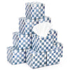 FunooFuno 12 Pack Checkered Tissue Cube Box Cube 3 Ply Facial Paper, Blue