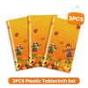 3pcs Fall Table Cloth Fall Tablecloth Thanksgiving Scarecrow Table Covers