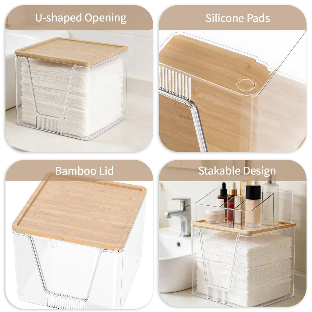 SPOSPO 2 in 1 Disposable Facial Towel Holder and Cosmetic Organizer