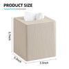 Cretkhp PU Leather Square Tissue Box Cover Tissue Box Holder Cube (Beige)