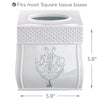 Vintage White Square Resin Tissue Box Cover with Bottom Slider